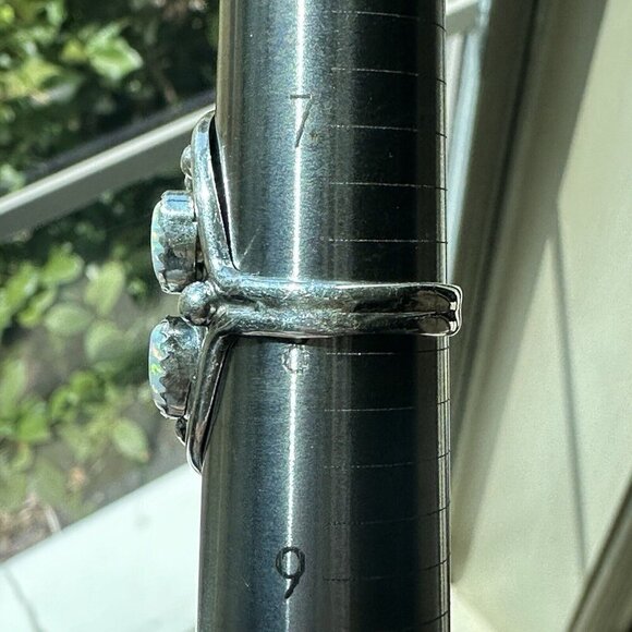 Navajo Rita Dawes Sterling Silver Ring Size 7.75 Sturdy Saddleback Opal 8.4g - Picture 8 of 9